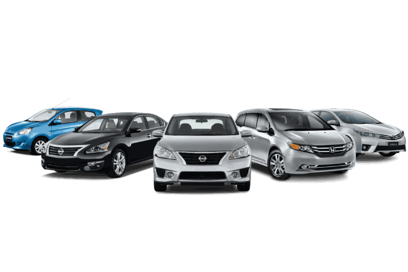 A lineup of vehicles
